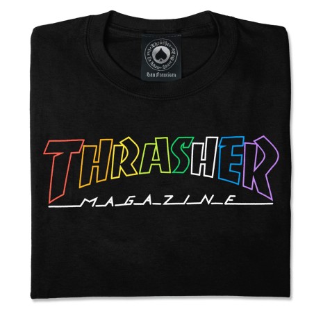 Camiseta Thrasher Outlined Rainbow Mag - Negro - Imagen 2