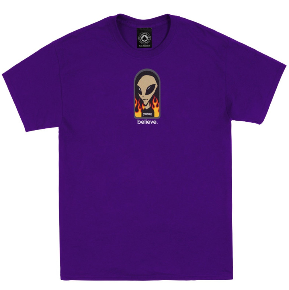 Camiseta Thrasher x Aws Believe - Morado
