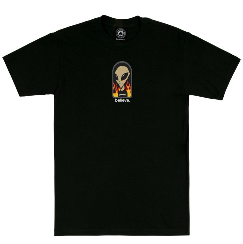 Camiseta Thrasher x Aws Believe - Negro