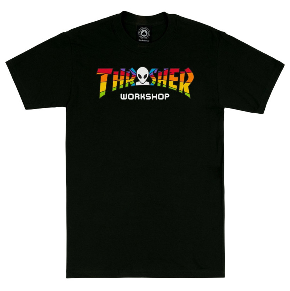 Camiseta Thrasher x Aws Spectrum - Negro