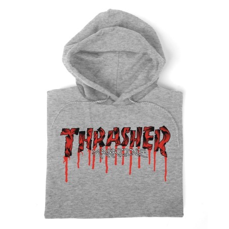 Sudadera Thrasher Blood Drip - Gris - Imagen 2