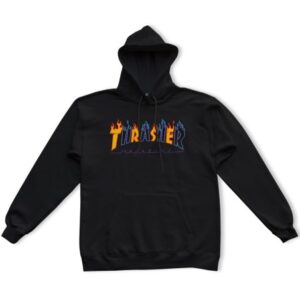 Sudadera Thrasher Double Flame Hood - Negro