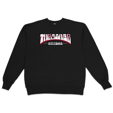 Sudadera Thrasher Firme Logo Crewneck - Negro