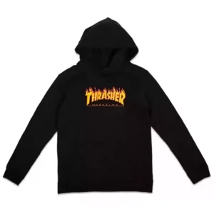 Sudadera Thrasher Flame Kids - Negro