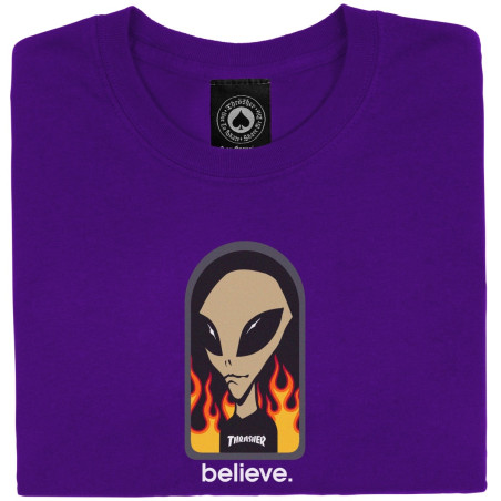 Camiseta Thrasher x Aws Believe - Morado - Imagen 2