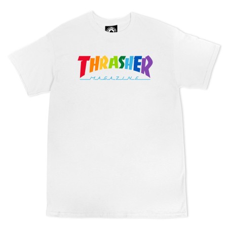 Camiseta Thrasher Rainbow Mag - Blanco
