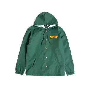 Chaqueta Thrasher Flame Logo Coach Jacket Forest