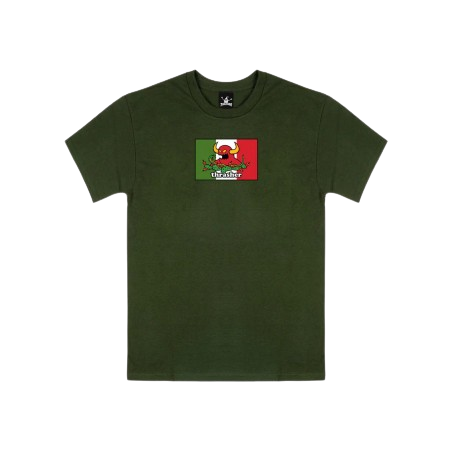 Camiseta -THRASHER X TOY MACHINE HECHO FOREST GREEN