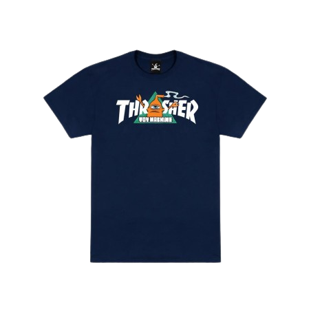 Camiseta THRASHER X TOY MACHINE VORTEX NAVY